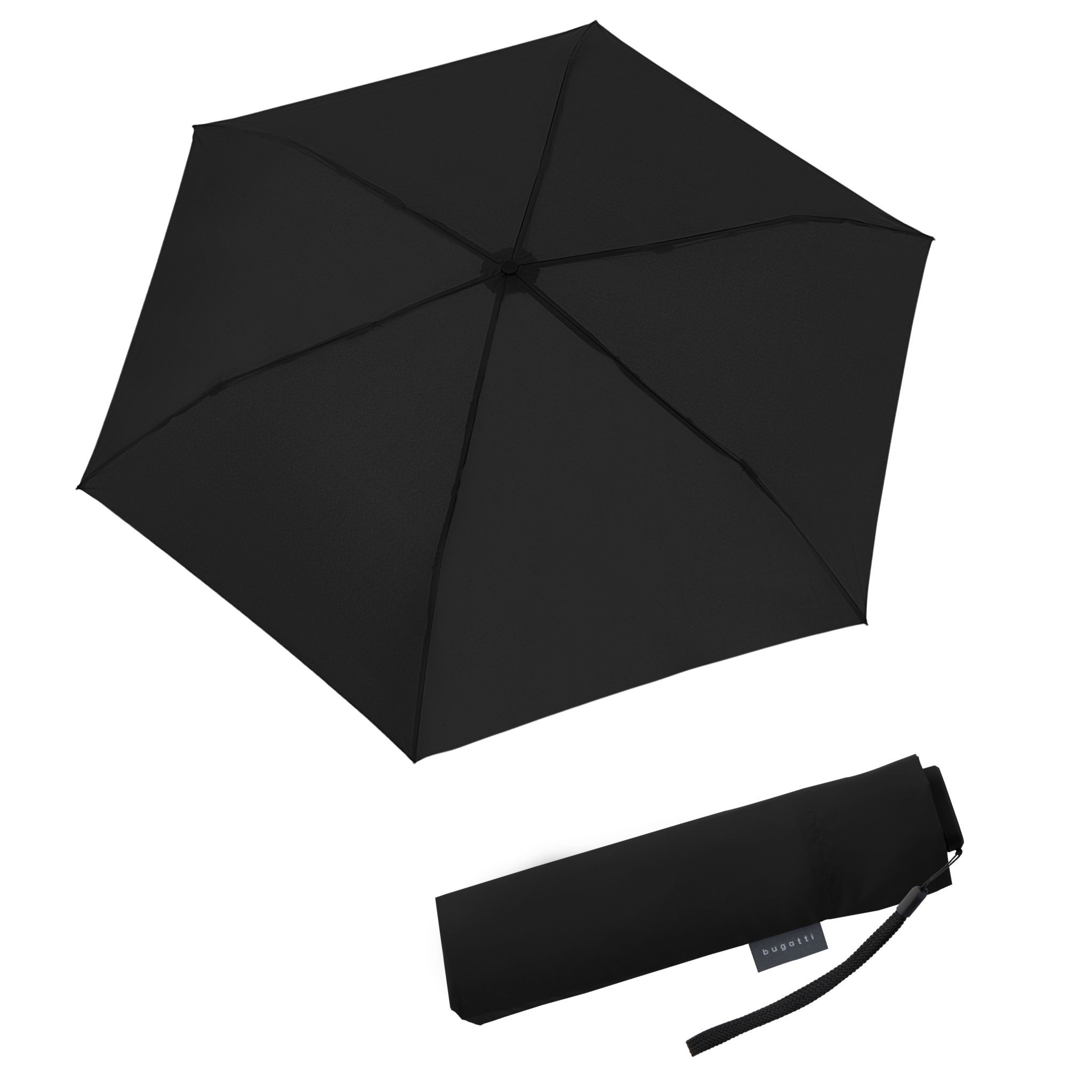 E-shop Bugatti Air Flat Uni Black dáždnik