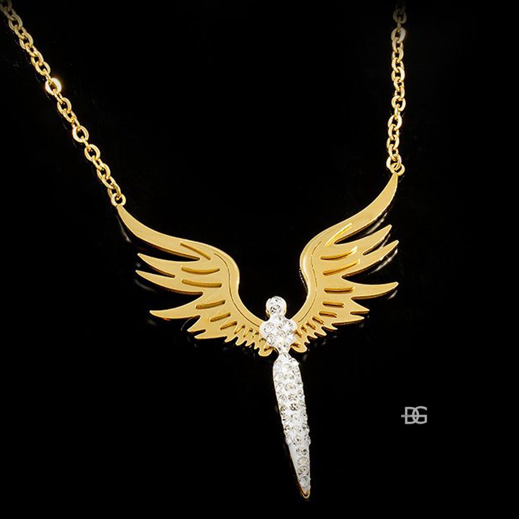 Jemný náhrdelník symbol anděla - Chirurgická ocel se zirkony  + Doprava zdarma + Dárkové balení zdarma