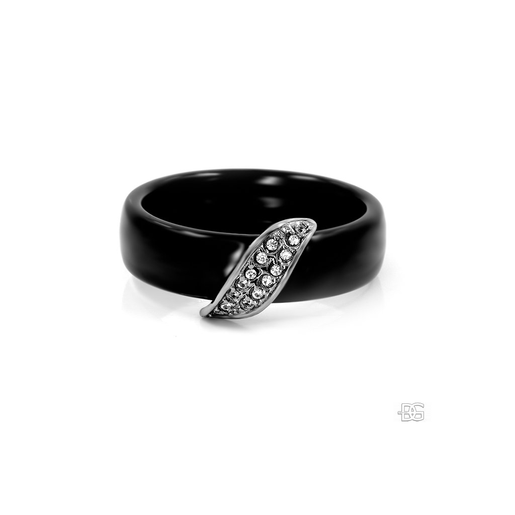 Atraktivní dámský prsten - Chirurgická ocel se šperkařskou keramikou a  zirkony + Doprava zdarma + Dárkové balení zdarma - DopravaGratis