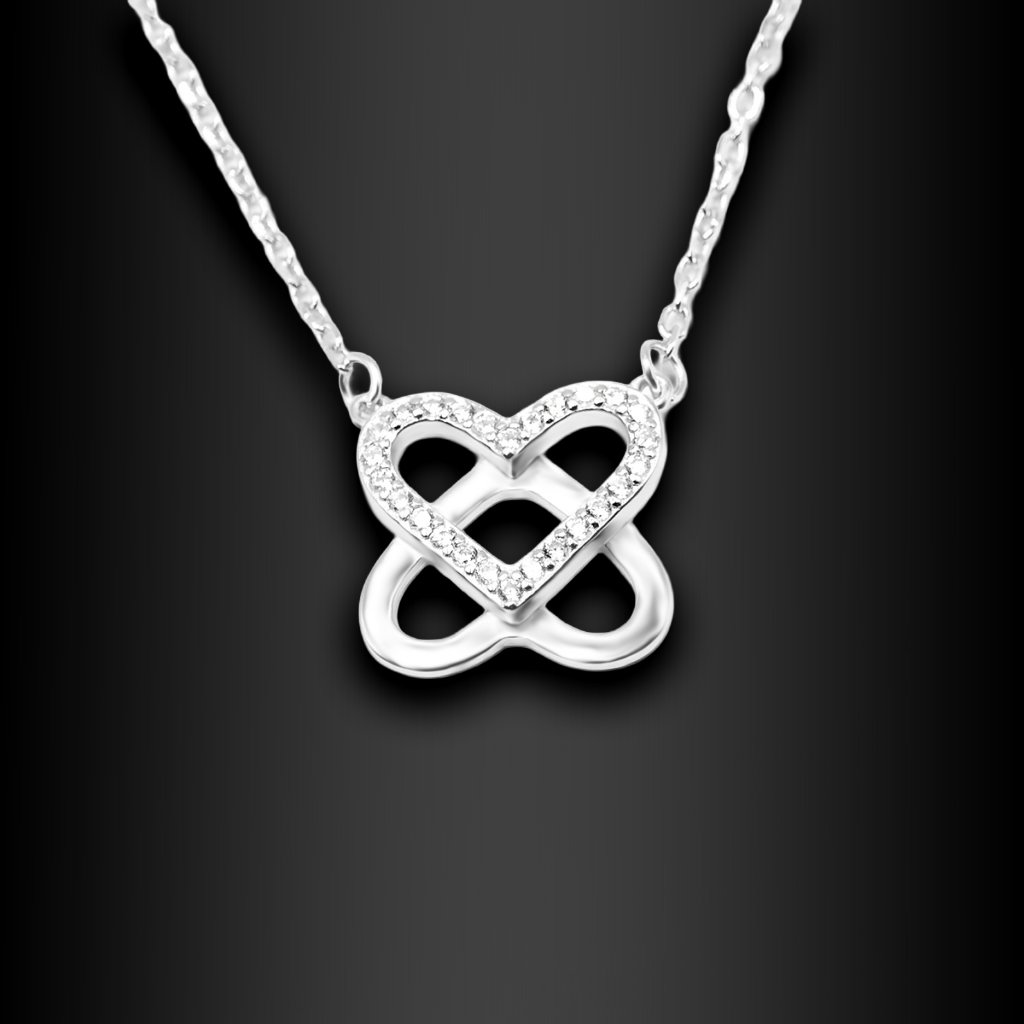 Stříbrný náhrdelník Cor Unum propojená srdce - Stříbro 925/1000  + Doprava zdarma + Dárkové balení zdarma