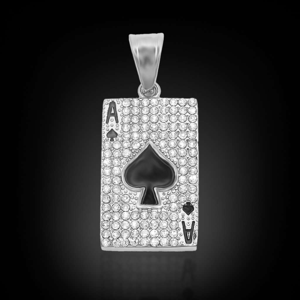 ❗VYPRODÁNO❗Netradiční přívěsek Pikové eso | Chirurgická ocel se zirkony | DG Šperky  + Řetízek zdarma + Doprava zdarma + Dárkové balení zdarma