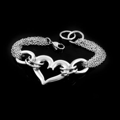 Dámský řetízkový náramek se srdíčkem - Chirurgická ocel  + Doprava zdarma + Dárkové balení zdarma