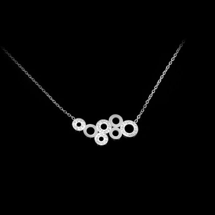 Jemný náhrdelník Rings - Chirurgická ocel se zirkony  + Doprava zdarma + Dárkové balení zdarma