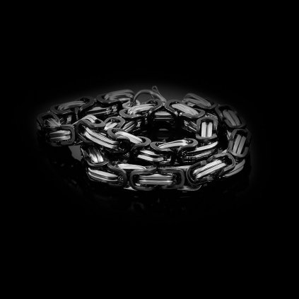 Pánský ocelový náramek ve stylu Královské vazby v provedení Silver Black | DG Šperky  + Doprava zdarma + Dárkové balení zdarma