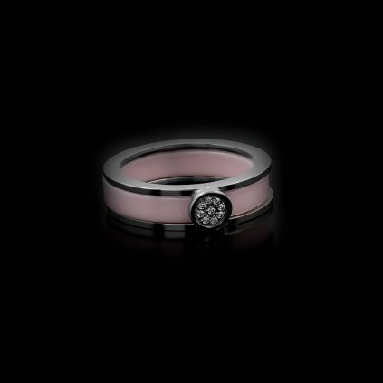 Dámský prsten v růžovém provedení ocel se šperkařskou keramikou | DG Šperky  + Doprava zdarma + Dárkové balení zdarma