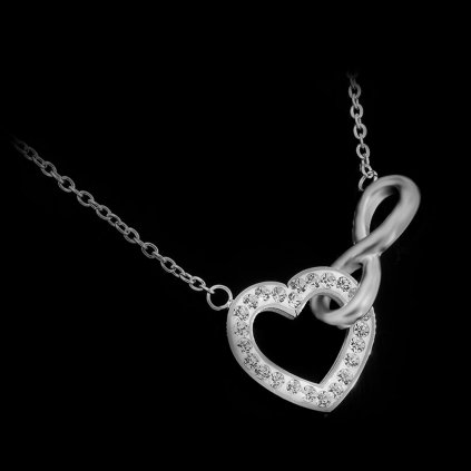 Dámský ocelový náhrdelník se srdíčkem a symbolem nekonečna | DG Šperky  + Doprava zdarma + Dárkové balení zdarma