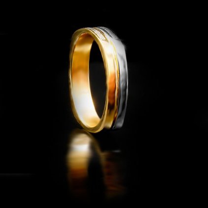 Hranatý prsten s Řeckým vzorem ve zlato stříbrném provedení - Chirurgická ocel  + Doprava zdarma + Dárkové balení zdarma