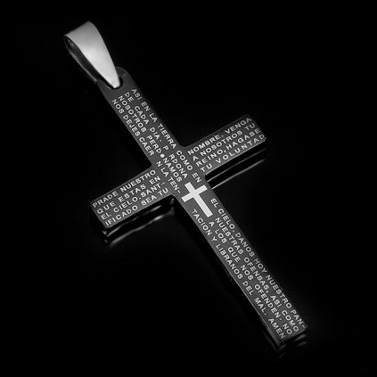 Křížek s úryvkem z Bible menší varianta v černém provedení | DG Šperky  + Doprava zdarma + Dárkové balení zdarma