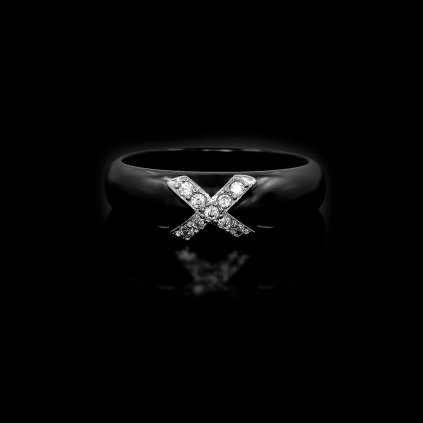 Atraktivní dámský prsten Nigria X se šperkařskou keramikou a zirkony | DG Šperky  + Doprava zdarma + Dárkové balení zdarma