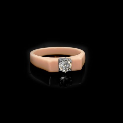 Dámský prsten Pink se šperkařskou keramikou a zirkonem | DG Šperky  + Doprava zdarma + Dárkové balení zdarma