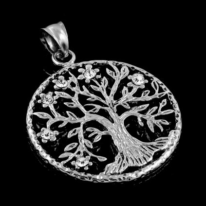Přívěsek Strom života - Chirurgická ocel se zirkony