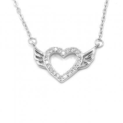 Stříbrný náhrdelník Elysia okřídlené srdce (1)