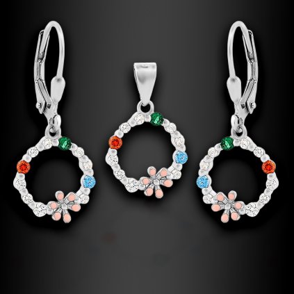 Luxusní souprava Fleur d'Argent | Přívěsek a náušnice | DG Šperky | Stříbro 925/1000  + Doprava zdarma + Dárkové balení zdarma