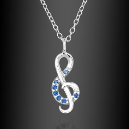 Stříbrný náhrdelník Clef d'Azur Houslový klíč (1)