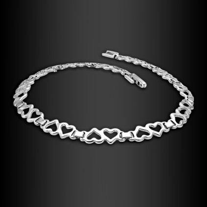 Jemný dámský náramek Coramore se srdíčky D