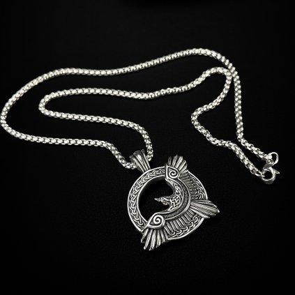 Ocelový přívěsek Bohemia Vran - Havran slunce | DG Šperky  + Řetízek zdarma + Doprava zdarma + Dárkové balení zdarma