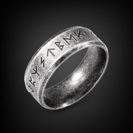 Pánský ocelový prsten Ragnar s runami (1)