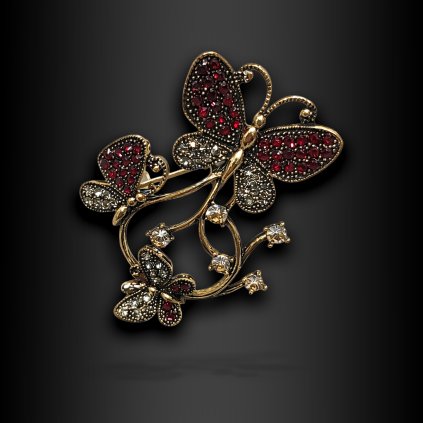 Bellamira – dámská brož s motýly (1)