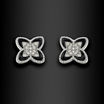 Veliora – dámské ocelové náušnice s ornamentem a zirkony (3)