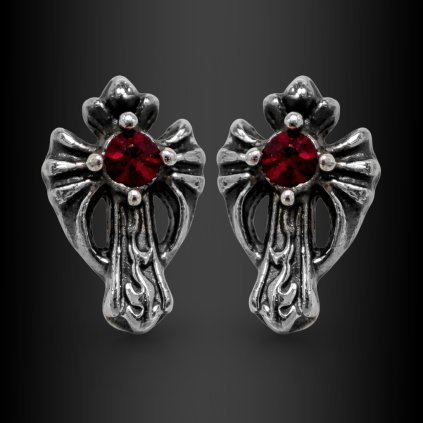 Crimora – dámské ocelové náušnice s křížem (1)