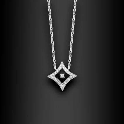 Sombria – dámský jemný ocelový náhrdelník se zirkony (1)