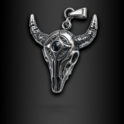 Pánský ocelový přívěsek Morvax s černým zirkonem (1)