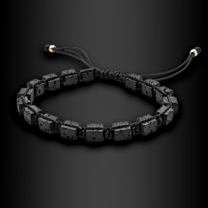 Pánský macramé náramek z lávových kamenů Corsan (1)