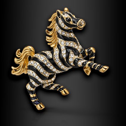 EQUARIA – luxusní brož s motivem ušlechtilého zvířete (3)