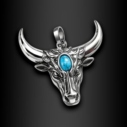 Pánský ocelový přívěsek Skarn s tyrkysovým kamenem (1)