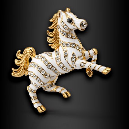 EQUARIA – luxusní brož s motivem ušlechtilého zvířete (7)