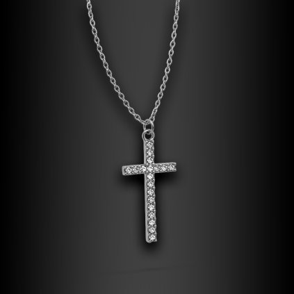 Ocelový křížek se zirkony Avelio – čistý symbol s moderním výrazem (3)