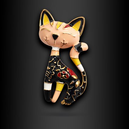 Designová brož Calmira s motivem kočky (1)