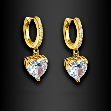 Dámské visací ocelové náušnice Elvaria se zirkony (1)