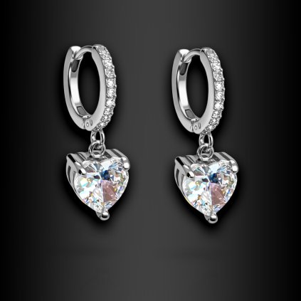 Dámské visací ocelové náušnice Elvaria se zirkony (4)