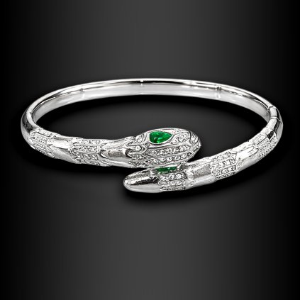 Luxusní dámský ocelový náramek Clarissea ve tvaru hada (1)