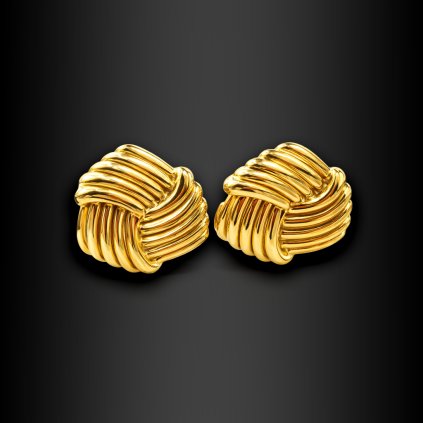 Dámské ocelové náušnice Melira ve výrazném zlatém designu (1)