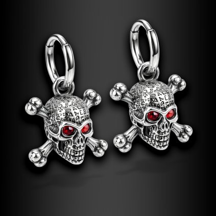 Dámské ocelové náušnice Nerelia s motivem lebky (1)