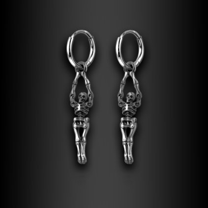 Dámské ocelové náušnice Calithra s kostrou (1)
