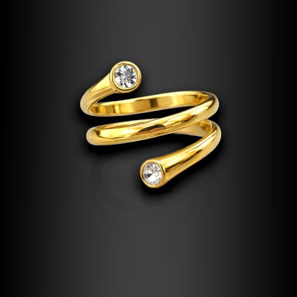 Dámský ocelový otevřený prsten Elvirox se zirkony (3)