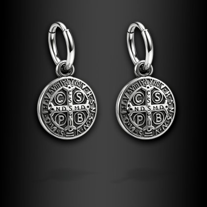 Dámské ocelové náušnice Morrena s medailonovým přívěskem (1)