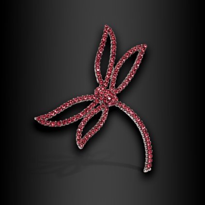 Dámská brož Lysara Pink ve tvaru vážky (1)