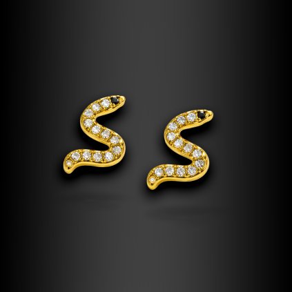 Dámské ocelové náušnice Avernia ve tvaru hada se zirkony (1)
