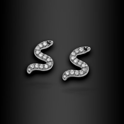 Dámské ocelové náušnice Avernia ve tvaru hada se zirkony (3)