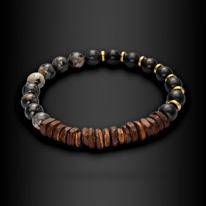 Pánský náramek Ventor z přírodních kamenů a dřeva (1)