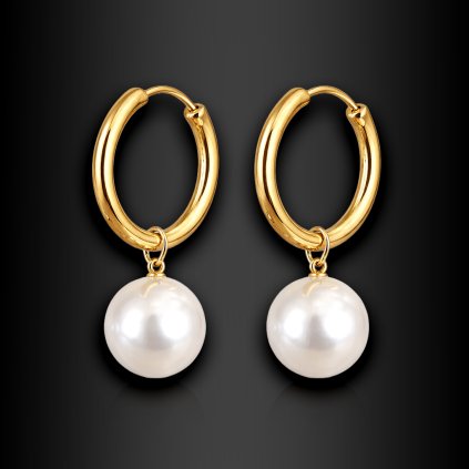 Dámské ocelové náušnice Elcronea s říčními perličkami (1)