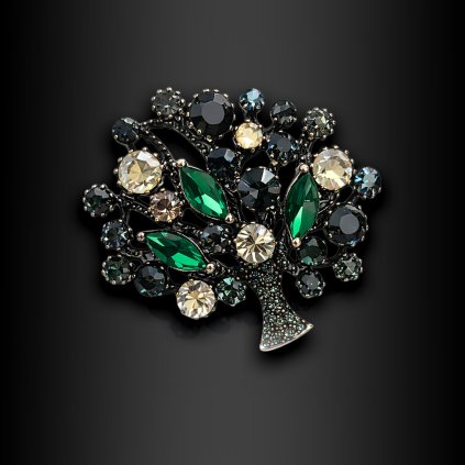 Dámská brož Rosavea ve tvaru stromu se zirkony (1)