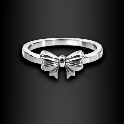 Dámský jemný ocelový prsten Elmirae s motivem mašličky (1)