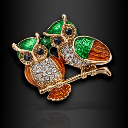 Dámská brož Noveria ve tvaru sov (1)