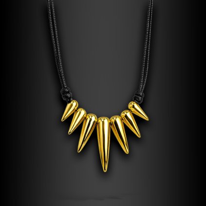 Dámský náhrdelník Avenira z oceli a černého lanka (1)