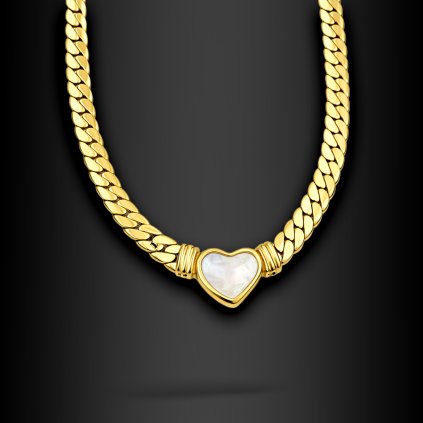 Dámský výrazný ocelový náhrdelník Cordessa se srdcem (1)
